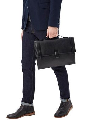 Leather folder under the flap Bond NON grain leather BN1098-281 black